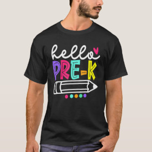 Camiseta Hello Pre K Teacher Student Back To School