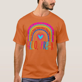 Camiseta Hello PreK Boho Rainbow Gift for Pre K Teacher Tod