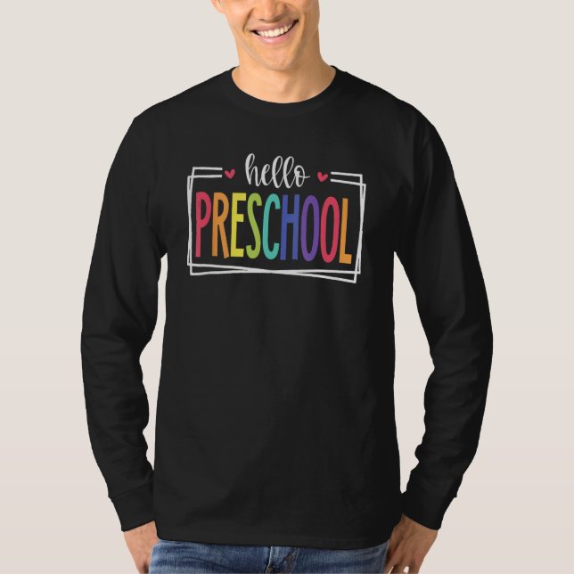 Camiseta Hello Preschool First Day Of School Welcome Back T (Frente)
