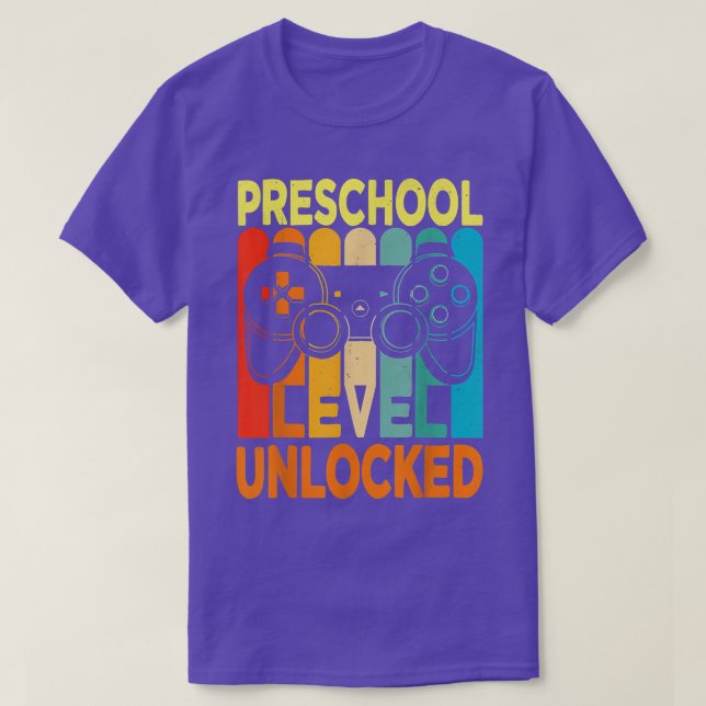 Camiseta Hello Preschool Level Unlocked Video Game Back to  (Frente do Design)