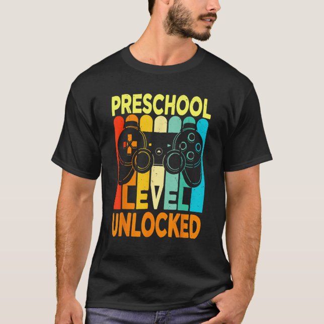 Camiseta Hello Preschool Level Unlocked Video Game Back To  (Frente)