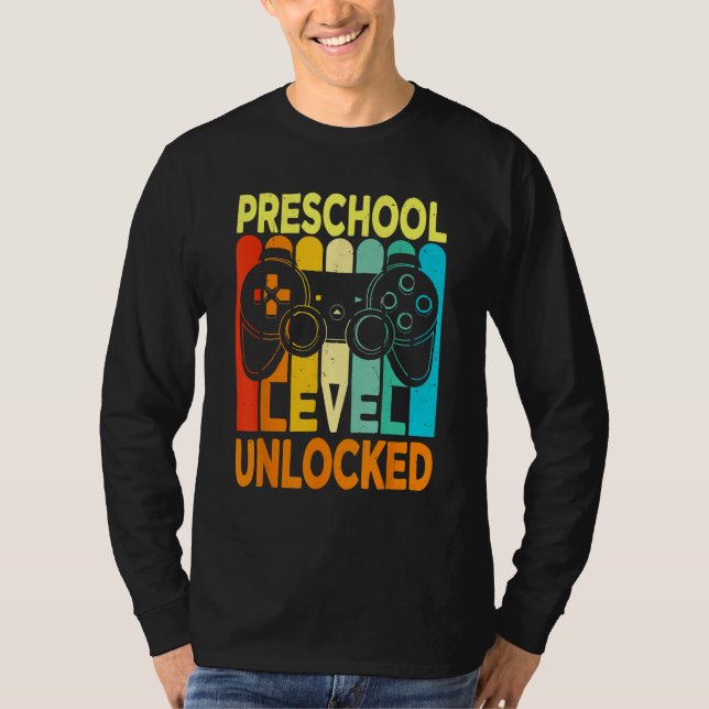 Camiseta Hello Preschool Level Unlocked Video Game Back To  (Frente)