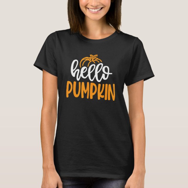 Camiseta Hello Pumpkin   Pumpkin Autumn Fall Season (Frente)