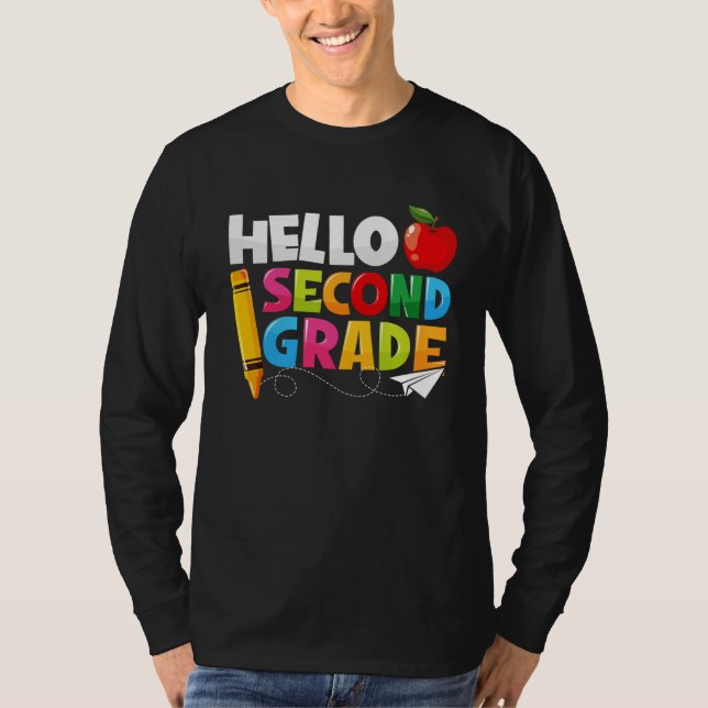 Camiseta Hello Second Grade 2nd Grade Back To School Kids (Frente)