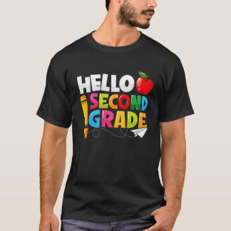 Camiseta Hello Second Grade 2nd Grade Back To School Kids