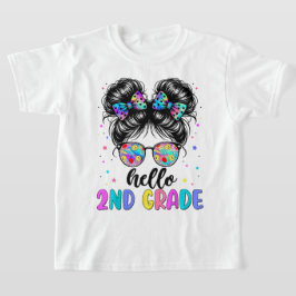 Camiseta Hello Second Grade Coquette Bow Teacher Girl
