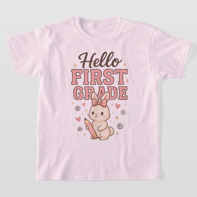 Camiseta Hello Second Grade Coquette Bow Teacher Girl (Postura )