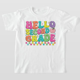 Camiseta Hello Second Grade Coquette Bow Teacher Girl