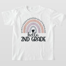 Camiseta Hello Second Grade Coquette Bow Teacher Girl