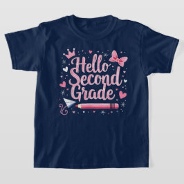 Camiseta Hello Second Grade Coquette Bow Teacher Girl