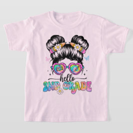 Camiseta Hello Second Grade Coquette Bow Teacher Girl