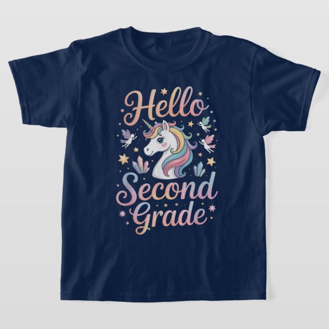 Camiseta Hello Second Grade Coquette Bow Teacher Girl (Postura )