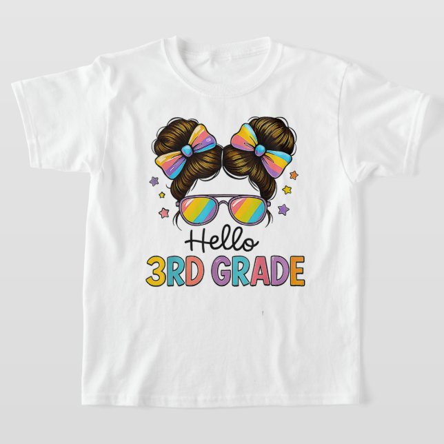 Camiseta Hello Second Grade Coquette Bow Teacher Girl (Postura )