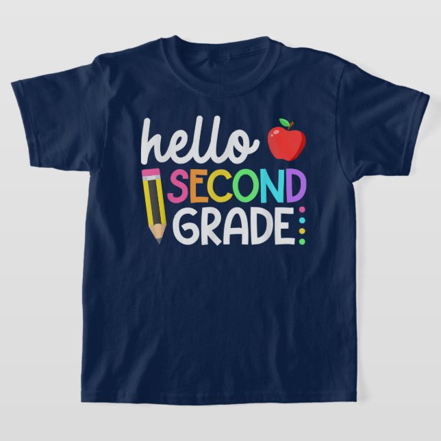 Camiseta Hello Second Grade Coquette Bow Teacher Girl (Postura )