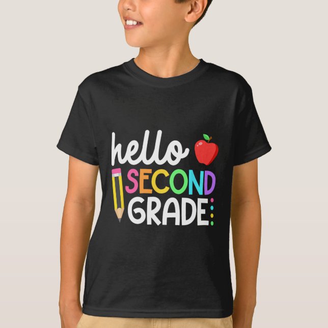 Camiseta Hello Second Grade Team 2nd Grade Byck To School T (Frente)
