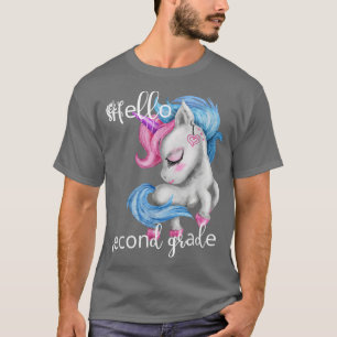 Camiseta Hello Second Grade Unicorn Back To School Teacher