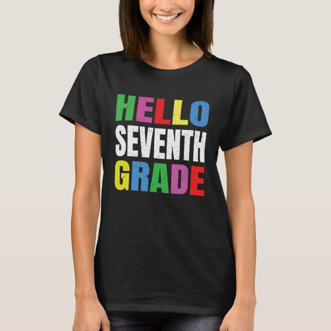 Camiseta Hello Seventh Grade 7th Grade Gifts Back to School (Frente)