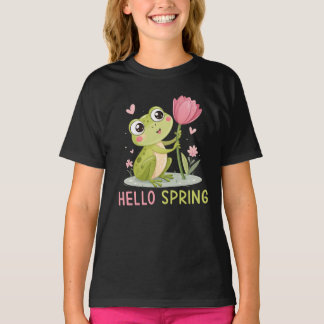 Camiseta Hello Spring Frog, Nature Lover