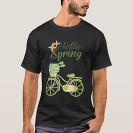 Camiseta Hello Spring Vintage Bicycle Illustration 