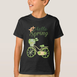 Camiseta Hello Spring Vintage Bicycle Illustration 
