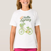 Hello Spring Vintage Bicycle Illustration 