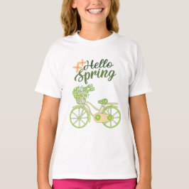 Camiseta Hello Spring Vintage Bicycle Illustration 