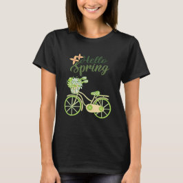 Camiseta Hello Spring Vintage Bicycle Illustration 
