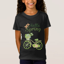 Hello Spring Vintage Bicycle Illustration 