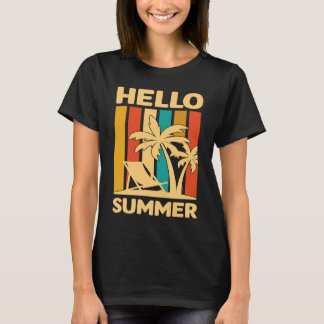 Camiseta Hello Summer Feeling Tropical Beach Summer Vacatio