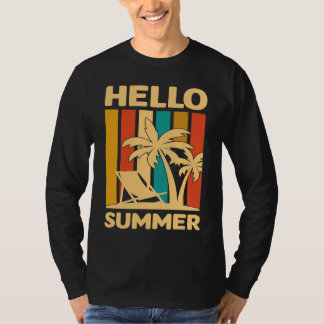 Camiseta Hello Summer Feeling Tropical Beach Summer Vacatio