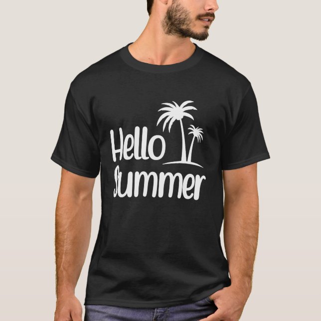 Camiseta Hello Summer Feeling Tropical Beach Summer Vacatio (Frente)