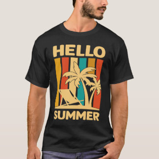 Camiseta Hello Summer Feeling Tropical Beach Summer Vacatio