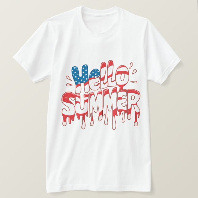 Camiseta Hello Summer Happy Last Day  (Frente do Design)
