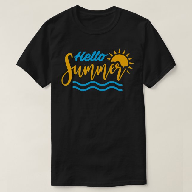 Camiseta HELLO SUMMER Last Day School Teacher Student Beach (Frente do Design)
