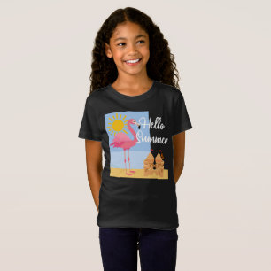 Camiseta Hello Summer Pink Flamingo Design - Toddler Fine J