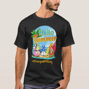 Camiseta Hello Summer Principal Off Duty Gnomies Beach