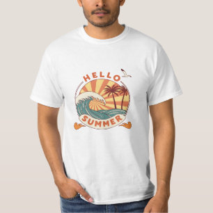 Camiseta Hello Summer: Retro Beach Vibes