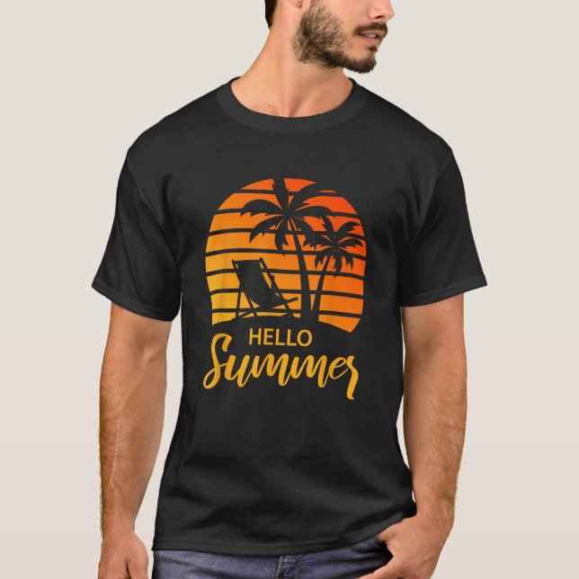 Camiseta Hello Summer Retro Vintage Vacage (Frente)