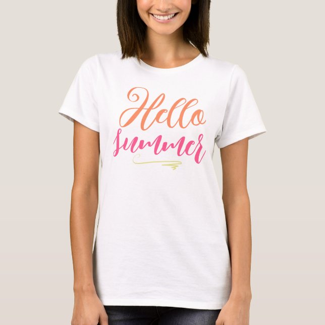 Camiseta "Hello Summer T-Shirt | Chá de Sol e Gráfico Diver (Frente)