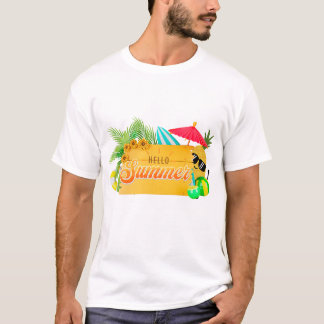 Camiseta Hello Summer – T-shirt Tropical Évasion