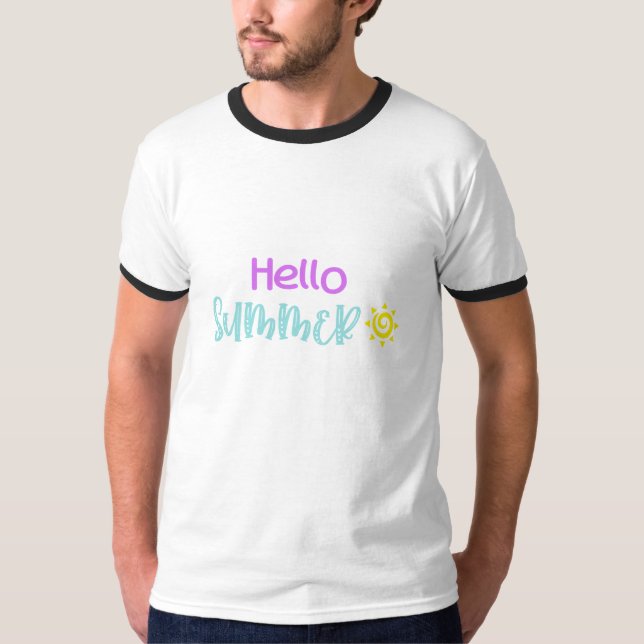Camiseta Hello Summer Typografia (Frente)