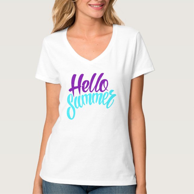 Camiseta Hello Summer Vibrant Design (Frente)