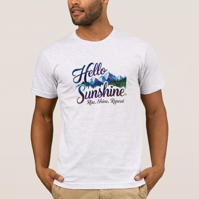 Camiseta Hello Sunshine – Breathe. Shine. Repeat. (Frente)