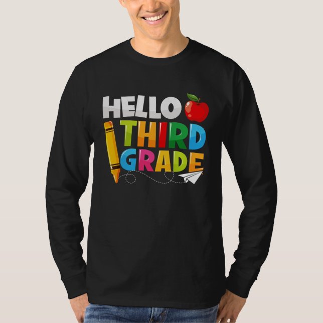 Camiseta Hello Third Grade Back To School 3rd Grade Boys Gi (Frente)