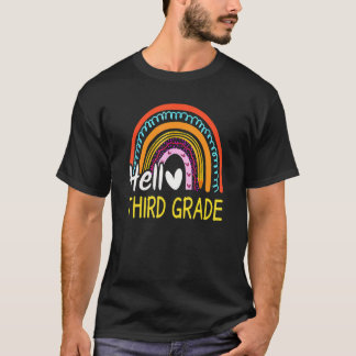 Camiseta Hello Third Grade Team 3rd Graderainbow Welcome Ba