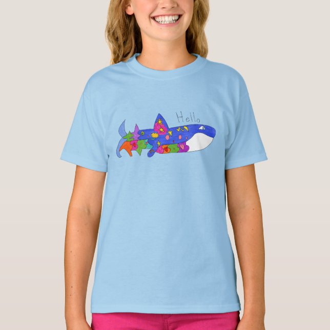 Camiseta Hello Whale Kids Shirt (Frente)
