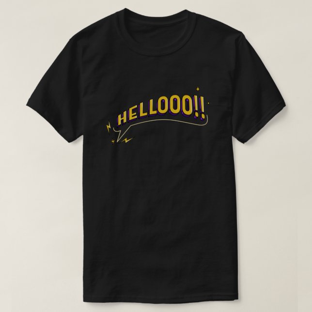 Camiseta HELLOO! Camisa-T - Preto (Frente do Design)