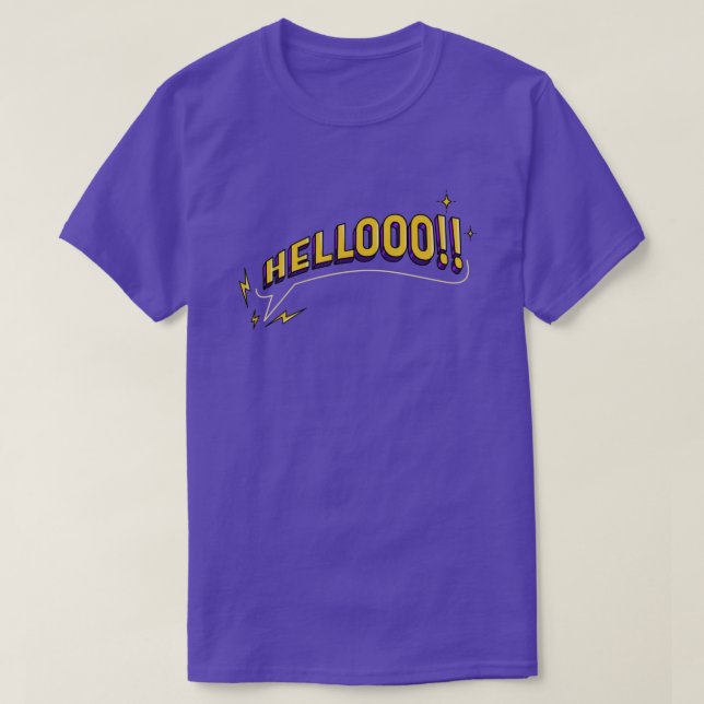 Camiseta HELLOO! T-Shirt - Roxo (Frente do Design)