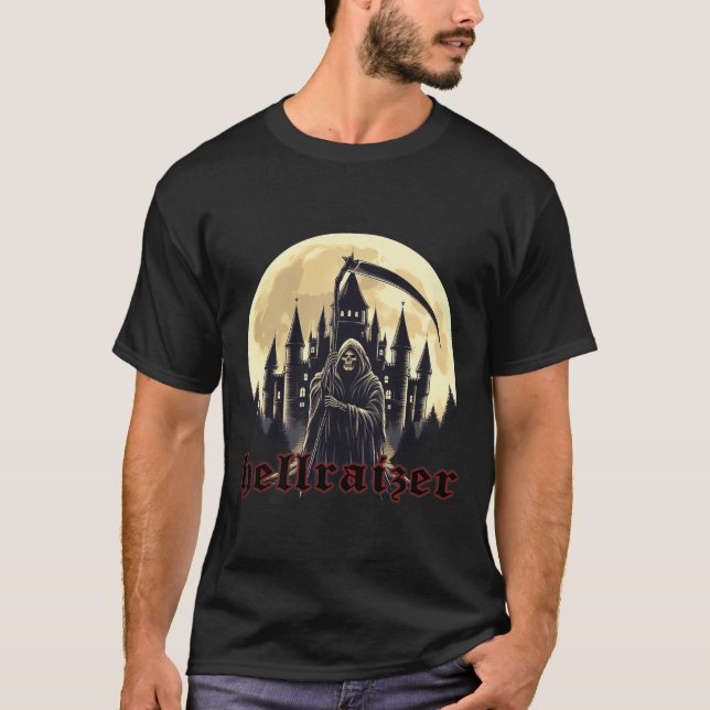Camiseta HellRaizer Reaper com Castle e Lua (Frente)