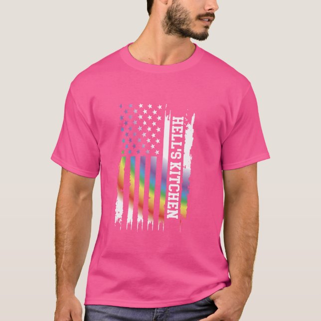 Camiseta Hell'S Kitchen Estados Unidos Afastou Rainbow w (Frente)
